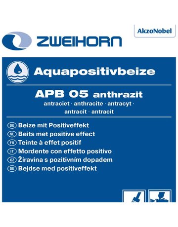 Aquapositivbeize APB 05 anthrazit 1 l - Zweihorn
